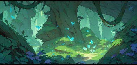 ArtStation - Grove of Enchantments, Pavel Yak Stylized Forest Concept Art, Environment Concept Art Landscape, Forest Concept, Game Art Environment, Environment Painting, Scenery Background, Picture Books Illustration, Forest Illustration, Landscape Concept