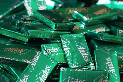 So yummy! Andes Candies, Andes Chocolate, Andes Mint Cookies, Andes Mint Chocolate, Andes Mints, After Dinner Mints, Dinner Mints, Charms Candy, Andes Mint