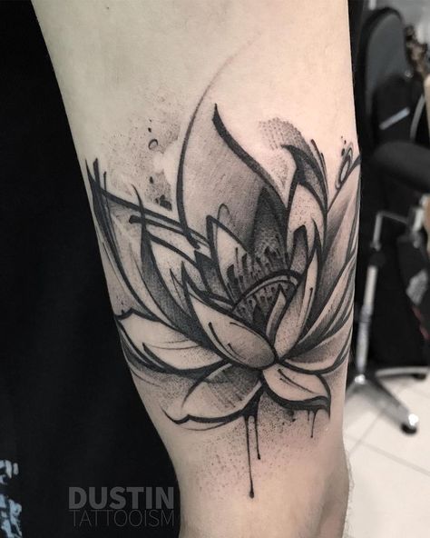 Lotus Flower Tattoo Black, Flower Tattoo Black And Grey, Flower Sketch Tattoo, Realistic Lotus Tattoo, Lotus Flower Sketch, Flower Tattoo Black, Triquetra Tattoo, Realistic Flower Tattoo, Tattoo Black And Grey