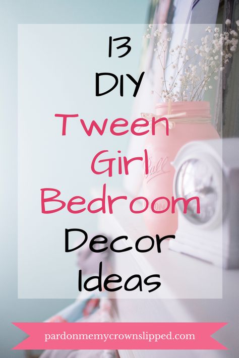 13+ DIY Tween Girl Bedroom Decor Ideas • Pardon Me, My Crown Slipped Girls Bedroom Themes, Fun Diy Projects, Diy Girls Bedroom, Unicorn Bedroom, Mermaid Wall Decor, Bedroom Decor For Teen Girls, Bedroom Decor Ideas, Girl Bedroom Decor, Kids Bedroom Decor