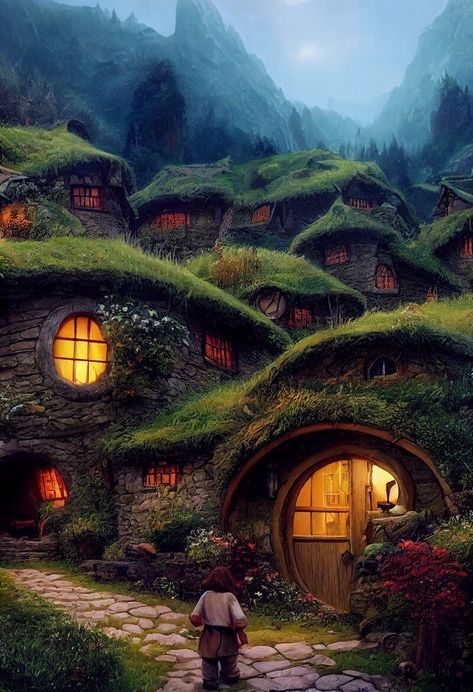 Hobbit Hole Aesthetic, Hobbit Hole Drawing, Hobbit House Drawing, Hobbit House Aesthetic, Hobbit Hole House, Hobbit Quilt, Hamster Photography, Minecraft Hobbit Hole, Hobbit Shire