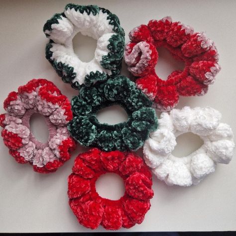 Mystery Bundle Pack of 2 Oversized Velvet Scrunchies, custom, crochet, giant scrunchie, jumbo by charlottecrochetedit on Etsy Giant Scrunchie, Bernat Velvet, Velvet Yarn, Custom Crochet, Bundle Pack, Colour Combination, Handmade Crochet, 2 Colours, Hair Ties