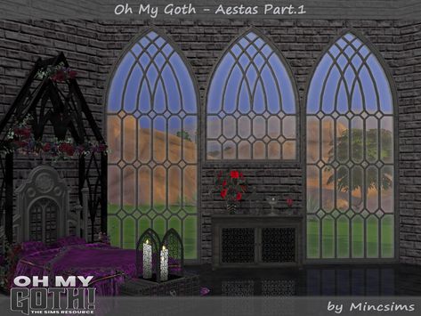 Archway Sims 4 Cc, Sims 4 Gothic Decor, Sims 4 Cc Goth Windows, Cas Background Sims 4 Cc Goth, The Sims 4 Cc Goth Decor, Sims 4 Stained Glass Windows Cc, Sims 4 Gothic Wallpaper, Vampire Room, Sims 4 Cc Goth