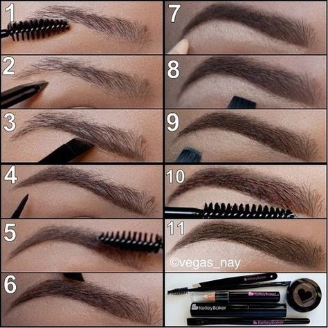 DIY Perfect Eye Brows Pictures, Photos, and Images for Facebook, Tumblr, Pinterest, and Twitter: Make Up Mata, Membentuk Alis, Bentuk Alis, Mekap Mata, Smink Inspiration, Makijaż Smokey Eye, Makeup Hacks, Perfect Eyebrows, Eyebrow Tutorial