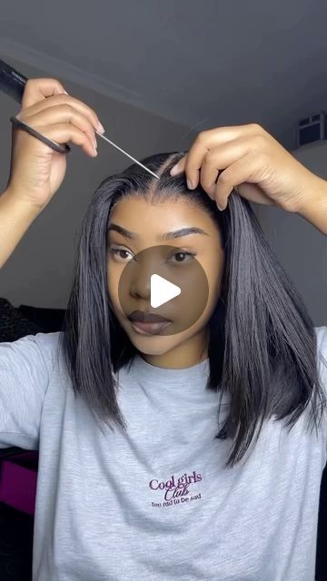 Glueless Lace Wigs| 100% Human Hair | Cute way to style your bob wig🥰 | Instagram Ways To Style Wigs, Ways To Style A Bob, Style A Bob, Side Part Bob, Butterfly Braid, A Bob, Hair Cute, Bob Styles, Bob Wig