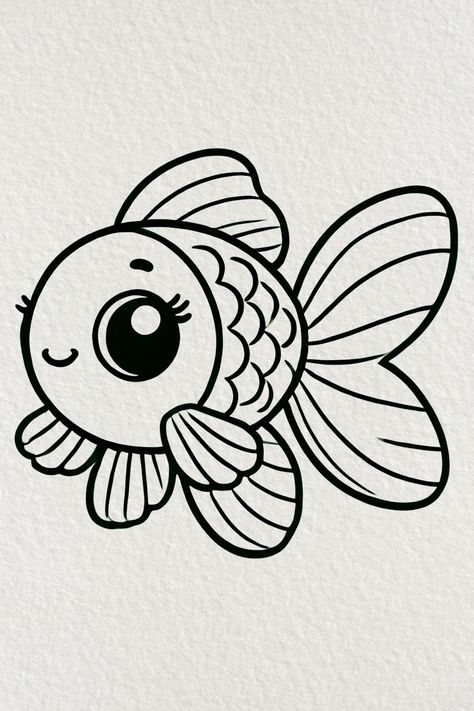 Cute Goldfish Drawing Cute Goldfish Drawing, Goldfish Drawing, Cute Goldfish, Goldfish, Drawings, Quick Saves