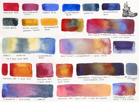 Wood Watercolor Palette, Watercolour Experiments, Watercolor Exercise, Watercolour Swatches, Mixing Watercolors, Swatch Art, Watercolor Swatches, Crayola Crayon Colors, Wood Watercolor