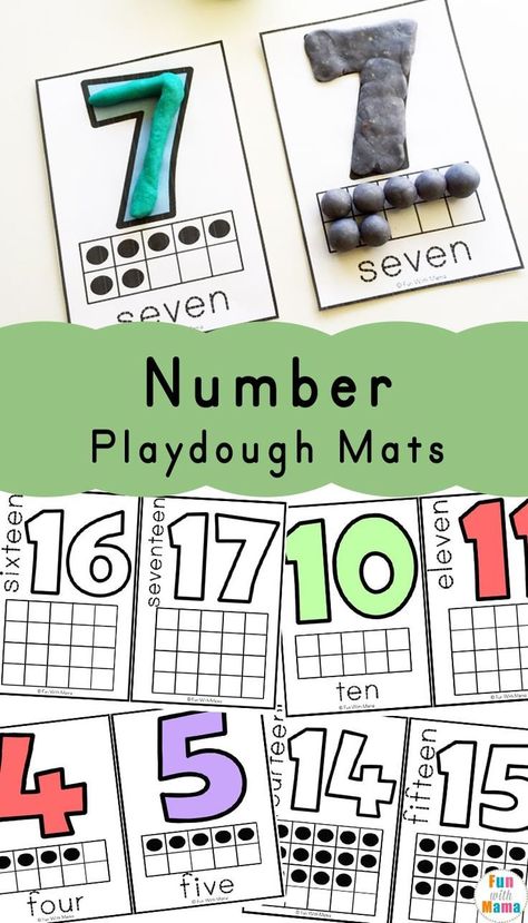 Free Printable Number Playdough Mats for Homeschool or Preschool Students. Learn number recognition, sensory processing, and more with this activity. #playdoh #playdough #numbers #sensoryideas #playdoughmats #homeschool #preschool Babysitting Games, Quiet Bins, Playdough Numbers, Playdough Number Mats, Free Educational Printables, Free Printable Numbers, Math Rotations, Playdough Activities, Math Activities For Kids