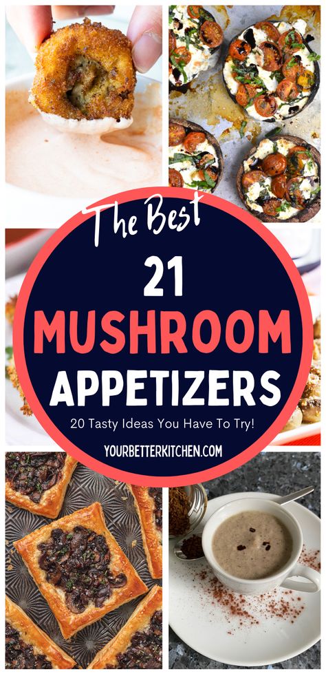 Mushroom Appetizers Easy Finger Foods, Sliced Mushroom Appetizer, Mushroom Appetizers Easy, Mushroom Snacks, Mushroom Starters, Low Carb Stuffed Mushrooms, Mushroom Appetizer, Mushroom Appetizer Recipes, Breaded Mushrooms