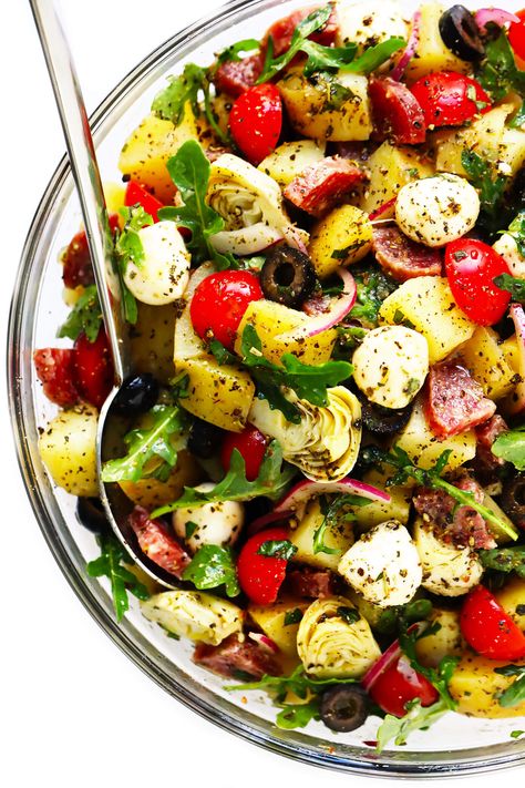 Italian Potato Salad Recipe, Italian Potato Salad, Italian Vinaigrette, Picnic Side Dishes, Italian Potatoes, Make Ahead Salads, Summer Eats, Potato Salad Recipe, Gimme Some Oven