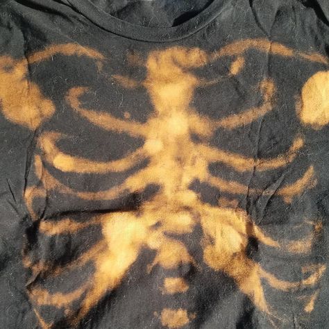 Handmade by me custom rib cage reverse tie die... - Depop Rib Cage Shirt, Goth Diy, Tan T Shirt, Black Goth, Streetwear Grunge, Tripp Nyc, Making Shirts, Rib Cage, Visual Kei