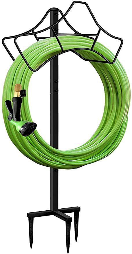 Amazon.com: Garbuildman Garden Hose Holder Stand- Outdoor Water Pipe Metal Reel Rack, Shiny Black : Patio, Lawn & Garden Garden Hose Hanger, Water Hose Holder, Garden Hose Holder, Hose Hanger, Garden Hose Reel, Outside Garden, Retractable Hose, Hose Reels, Storage Hanging