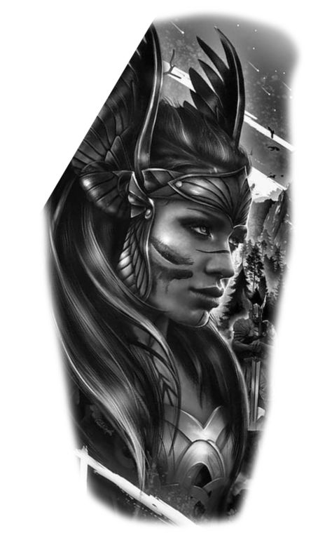 240+ Magnificent Valkyrie Tattoos Ideas and Meaning (2022) - TattoosBoyGirl Amazon Tattoo Female Warriors, Valkyrie Tattoo Design Norse Mythology, Woman Warrior Tattoo Design, Viking Warrior Woman Tattoo, Valkyrie Tattoo Woman Female Warriors, Warrior Women Tattoo, Valkyrie Tattoo Men, Viking Valkyrie Tattoo Design, Woman Warrior Tattoo Goddesses