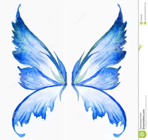 Fairy Wings | Blue fairy wings watercolor hand draw painting. Wings Watercolor, Fairy Wings Drawing, Blue Fairy Wings, Fairy Wing Tattoos, Fairy Drawings, Wings Drawing, Wings Art, Fairy Tattoo, Blue Fairy