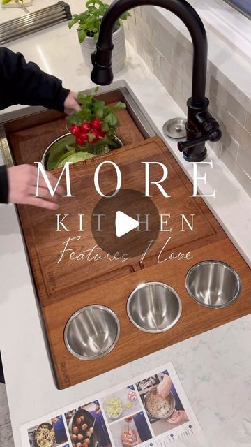 Ally • Home Inspo on Instagram: "Comment SHOP for the 🔗!

🍲 When we were designing our kitchen, a workstation sink was definitely a must have for me.  I love being able to prep food in the sink using all the different accessories and it makes cooking fun!  Let’s be honest, I am a MESSY chef 🤪 so this helps keep the mess contained. 

🍲This sink is 36 inches, but if you have more space, you could go even bigger.  I didn’t have a ton of counter space in this part of the kitchen, so I stopped at 36 and it is still a HUGE sink. 

🍲We used to have a 31 inch farmhouse apron sink, which was beautiful…but I wanted to switch it up for the renovation.  Would you ever put one of these in your kitchen? 🤔 

#workstationsink 
#kitchenideas 
#newkitchendesign 
#kitcheninspo 
#kitchenremodeling 
#kit Kitchen Work Station Sink, Kitchen Workstation Sink, Kitchen Work Station, Workstation Sink, Prep Food, Farmhouse Apron, Apron Sink, Farmhouse Aprons, New Kitchen Designs