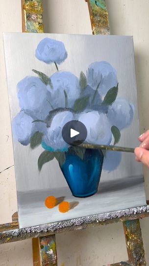 Step By Step Hydrangea Painting, How To Paint Hydrangeas Acrylic, Acrylic Painting Tutorials For Beginners, Painting Tutorials For Beginners, Flower Painting Acrylic, Hydrangea Painting, Acrylic Tutorials, Acrylic Painting Flowers, Acrylic Painting Techniques