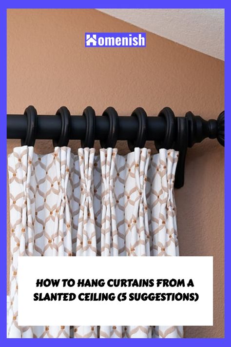 If you have a sloped or slanted ceiling, then the prospect of hanging curtains might seem more tricky than usual. Fortunately, there are various ways you can hang curtains from sloped ceilings without too much trouble. Here we investigate how to hang curtains from a slanted ceiling. Curtains For Angled Ceiling, Slope Ceiling Curtain, Curtains For Slanted Ceiling, Curtains Slanted Ceiling, Curtains On Angled Ceiling, Slanted Curtains Sloped Ceiling, Slanted Ceiling Curtains, Curtains On Slanted Ceiling, Corner Curtain Rod