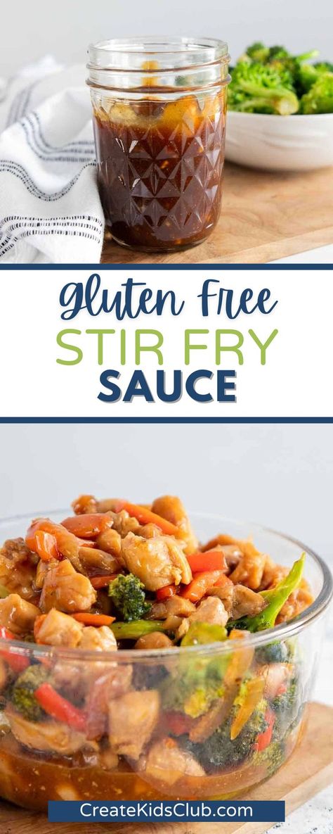 Quick & easy gluten-free stir fry sauce is a simple sauce that’s very versatile. Made in under 10 minutes, this tangy sauce compliments your favorite stir fry or noodle dish or can be drizzled on steamed vegetables. Created with kitchen staples, it is simple to make a batch of stir fry sauce any time. We provide step by step directions plus share our favorite recipes to serve it with. This recipe is also dairy-free. Gluten Free Stir Fry Recipes, Gluten Free Stir Fry Sauce, Gluten Free Stir Fry, Easy Sauce Recipe, Gluten Free Sauces, Kitchen Staples, Noodle Dish, Fry Sauce, Stir Fry Sauce