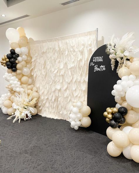 15 Unique Bridal Shower Themes to Copy | Mummy Time Black And White Bridal Shower Theme, White Bridal Shower Theme, Unique Bridal Shower Themes, Pearl Theme, Bridal Shower Themes, Shower Images, Bridal Shower Backdrop, Bridal Theme, Dreamy Wedding Dress