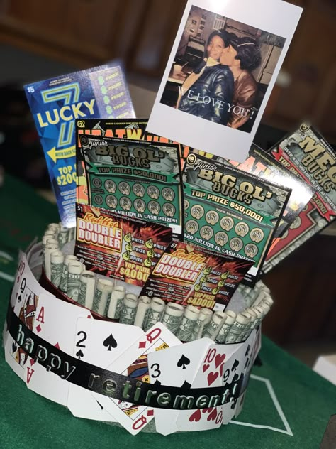 Poker Theme Party Favors, Casino Theme 70th Birthday Party, Gamble Theme Party, Casino Theme Party Gifts, Casino Theme Party Prizes, Casino 80th Birthday, Casino Basket Ideas, 50th Vegas Theme Party, Vegas Birthday Gift Ideas