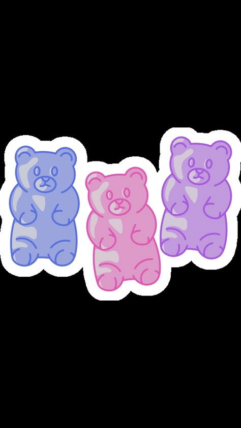 They are gummy bears - you heard about them in a famous song called The Gummy Bear Song. Who doesn't like to have these charming jelly bears like in our fanart VSCO Girl Colorful Gummy Bears Sticker... Gummy Bear Sticker Printable, Gummy Bear Tattoo Design, Cute Gummy Bear Drawing, Gummy Bears Illustration, Gummy Bear Doodle, Gummy Bear Clipart, Cute Gummy Bears Wallpaper, Gummy Bears Cartoon, Gummy Bear Cartoon