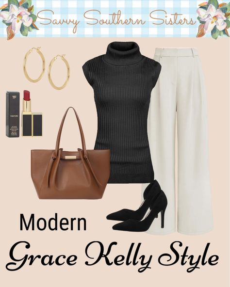 👠This is for all you classy ladies out there! I'd argue that Grace was one of the original influencers! Her style can help us look impeccably ladylike! Increase your confidence with these looks! ⁠ (Commissionable links)⁠ ⁠ #savvysouthernsisters #classystyle #fashionover50 #amazonfashion #classicstyle #affordablefashion #midlifestyle #founditonamazon #quilted #flats #womensscarf #sunglasses #silkscarf #strawbag #widelegpants #goldhoopearrings #basicbuttondownblouse #gracekelly #gracekellystyle Modern Grace Kelly Style, Grace Kelly Outfits, Modern Grace Kelly, Grace Kelly Style, Outfits Classy, Fashion Toys, Grace Kelly, Fashion Over 50, Classy Women