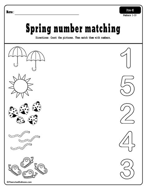 Free printable spring worksheets for preschool - fun spring activities for fine motor skills, numbers, letters, cut and paste, and more! #preschool #prek #spring Counting Pages Preschool, Worksheet For 5yrs Old, Prek April Activities, Free Printouts For Preschool, Three Year Old Worksheets Free Printables, Free Printable Prek Worksheets, Math Worksheet For Preschool, Fine Motor Skills Worksheets Free Printable, Spring Preschool Activities Printable