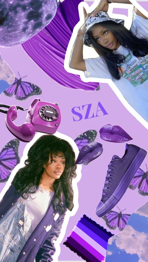 love her!! #sza #szaaestethic #purple #purpleaesthetic Pink Sza Wallpapers, Sza Purple, Good Days Wallpaper Aesthetic Sza, Purple Sza Wallpapers, Sza Aesthetic Wallpaper Purple, Aesthetic Sza Wallpaper Iphone, Sza Aesthetic Purple, Sza Singer, Purple Themes