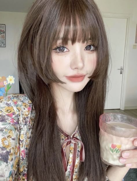 Hime Haircut Wispy Bangs, Hime Cut Layered, Layered Hime Haircut, Hime Bangs, Bangs Korean, Bang Cut, Bangs Inspo, Korean Bangs, Hime Cut