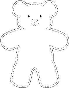 Sample Teddy Bear Template - wikiHow Teddy Bear Outline, Teddy Bear Template, Fabric Dolls Tutorial, Bear Stencil, Bear Template, ميدالية مفاتيح, Diy Teddy Bear, Fabric Doll Pattern, Bear Patterns Free