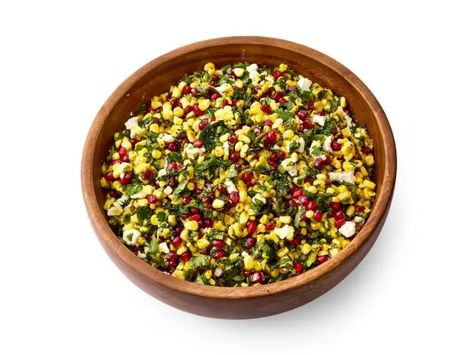 Pomegranate Recipes Salad, Eddie Jackson, Pomegranate Salad, Summer Corn, Food Network Magazine, Grilled Corn, Pomegranate Seeds, Vegetarian Cheese, Summer Garden