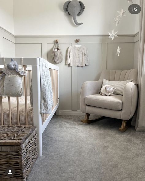 Egyptian Cotton Panelling, Nursery Panelling, Mommy And Baby Pictures, Baby Room Inspiration, Nursery Room Inspiration, Beautiful Nursery, Kid Room, Baby's Room, House Decoration