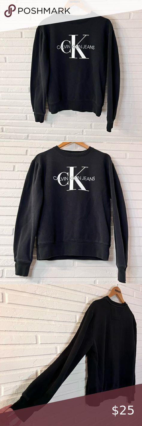 Calvin Klein Jeans Black Monogram Pullover Sweater, Women’s Size Medium Monogram Pullover, Pullover Sweater Women, Sweater Women, Jeans Black, Calvin Klein Jeans, Sweater Shop, Pullover Sweater, Pullover Sweaters, Black Jeans