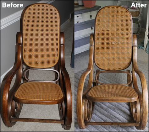 classic Bentwood rocker restored Refinished Dresser Diy, Cane Rocking Chair, Update Furniture, Refinish Wood Furniture, Bentwood Rocker, Rocking Chair Makeover, Bentwood Rocking Chair, Kids Rocker, Vintage Rocking Chair