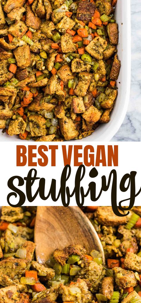 Best Vegan Stuffing, Vegan Stuffing Recipe, Stuffing For Thanksgiving, Vegan Stuffing, Traditional Stuffing, Vegan Thanksgiving Menu, Vegetarian Stuffing, Stove Top Stuffing, Vegan Thanksgiving Dinner