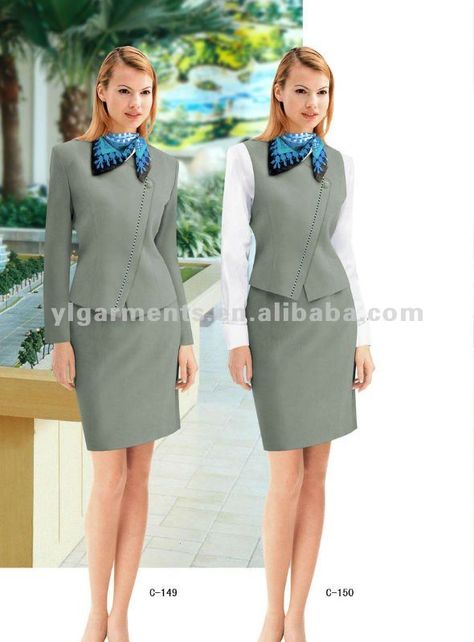 uniforme Flight Attendant Costume, Airline Stewardess, Flight Suits, Stewardess Uniform, Restaurant Uniforms, Hotel Uniform, Modest Dresses Fashion, Skirt Suits, 2013 Fashion