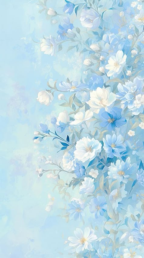 Flowers wallpaper painting graphics outdoors. | premium image by rawpixel.com Blue Cottage Core Wallpaper, Floweral Wallpaper, High Resolution Wallpaper Ipad, Baby Blue Flowers Wallpaper, Wallpaper For Ipad Aesthetic Hd, Blue Aesthetic Wallpaper Landscape, Blue Flower Aesthetic Wallpaper, Blue Flowers Wallpaper Iphone, Colours That Go With Blue