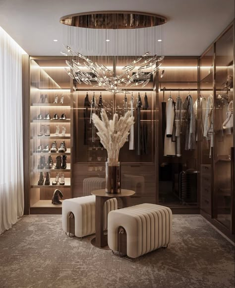 Walkin Closet Luxury, Beige Sofa Living Room, Mansion Interior Design, Stylish Room Decor, Closet Island, Dressing Room Decor, Functional Wardrobe, Walking Closet, Dream Closet Design