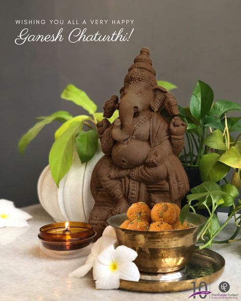 Ganesh Chaturthi Greetings, Vinayaka Chaturthi, Ganesh Pooja, Clay Ganesha, Ganesh Chaturthi Decoration, Ganesh Puja, Ganpati Decoration At Home, Ganesh Lord, Janmashtami Decoration