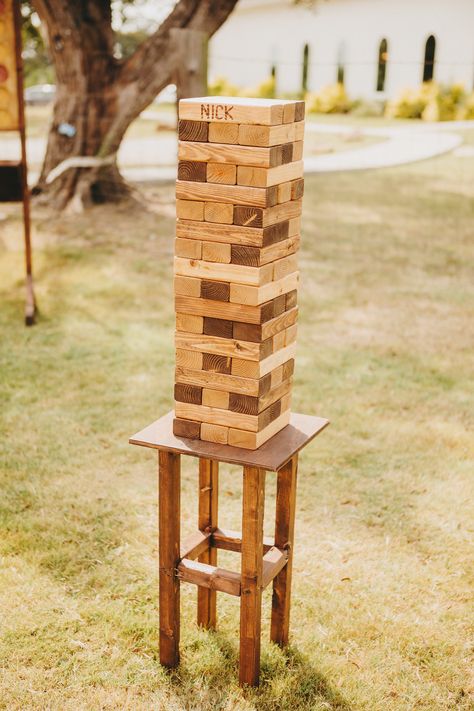 Giant Jenga Wedding, Big Jenga, Large Jenga, Outdoor Jenga, Yard Jenga, Wedding Yard Games, Jenga Wedding, Giant Garden Games, Prom Games