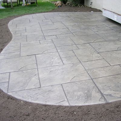 color & Ashlar design. NO DARKER                                                                                                                                                                                 More Stamped Concrete Patio Designs, Diy Patio Ideas, Diy Concrete Patio, Stone Pavers, Cement Patio, Concrete Patio Designs, Concrete Patios, Patio Steps, Concrete Walkway