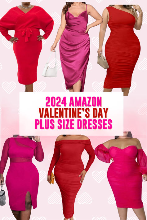 💕Hey beauties, get ready to dazzle on date night! This collection features stunning plus-size pink and red dresses from Amazon, designed to make you the star of your evening out with bae this Valentine's Day! Valentine’s Day Outfits For Women Plus Size, Plus Size Valentines Day Outfit Night, Plus Size Valentines Day Outfit, Night Outfits Plus Size, Plus Size Date Night, Dresses For Big Bust, Valentine Outfits For Women, Dresses From Amazon, Pink And Red Dress