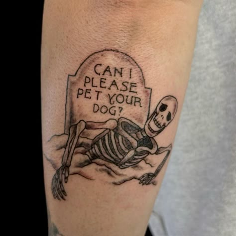 Skeleton Dog Tattoo, Funny Small Tattoos, Dumbest Tattoos, Cute Sister Tattoos, Small Tattoos Ideas, Maching Tattoos, Skeleton Dog, Skeleton Tattoo, Armband Tattoos