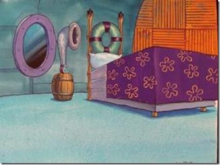 Spongebob's bedroom Spongebob House, Bedroom Scene, Spongebob Birthday, Boys Bedroom, Boy's Bedroom, Spongebob Squarepants, Childrens Room, Home Bedroom, Beach Mat