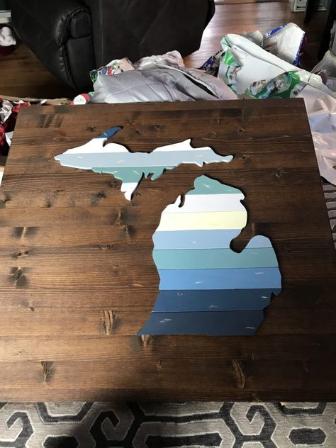 Michigan Home Decor, Michigan Crafts, Garden Rocks, Football Diy, Michigan Art, Camp Crafts, Summer Camp Crafts, Michigan Football, Canvas Ideas