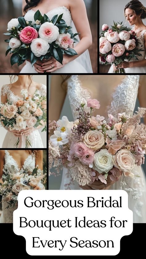 A beautiful bridal bouquet featuring a mix of seasonal flowers in soft, elegant colors, perfect for any wedding theme and style. Brides With Bouquets, Summer Bridal Bouquet Romantic, Formal Wedding Flowers, Bouquet Sizes Chart, Costco Flowers Wedding, How To Make A Bridal Bouquet, Modern Bouquet Wedding, Costco Wedding Flowers, Floral Combinations