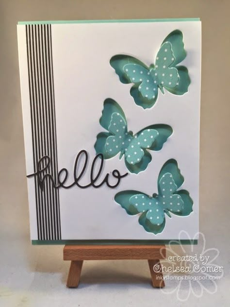 Butterfly Cards Handmade, Cards With Butterflies, Paper Card Ideas, Handmade Butterfly, Butterfly Card, Hand Made Greeting Cards, Butterflies And Dragonflies, Easy Cards, Butterfly Dragonfly