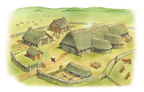 A Viking Farm Viking Farm, Viking Facts, Old House Design, Nordic Architecture, Viking House, Viking Village, Medieval Houses, Old Norse, The Vikings