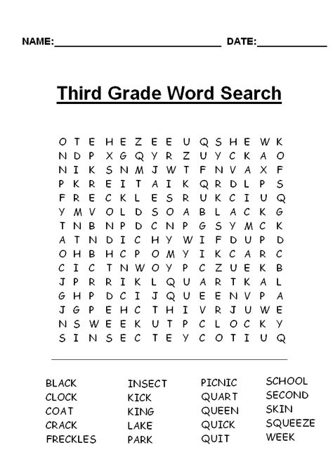 3rd Hard Grade Word Search | Printable Word Search Puzzles Third Grade Spelling Words, Third Grade Spelling, 3rd Grade Spelling Words, 3rd Grade Spelling, 1st Grade Crafts, Word Puzzles For Kids, 3rd Grade Words, Salon Decals, Word Search Puzzles Printables