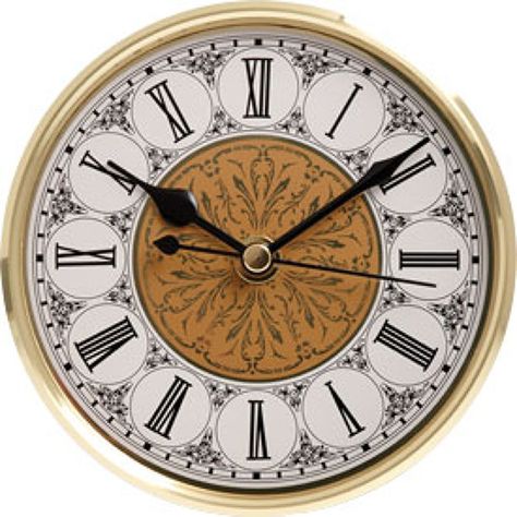 5-1/8-Inch Fancy Roman Clock Insert Diy Clock Face, Fancy Clock, Roman Clock, The Gift Of Time, Sunburst Clock, Antique Wall Clocks, Gold Wall Clock, Marble Clock, Clock Gears